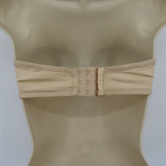 VTG 1999 Victorias Secret 34C Beige Underwire Strapless Bandeau Bra Unlined - Picture 4 of 13